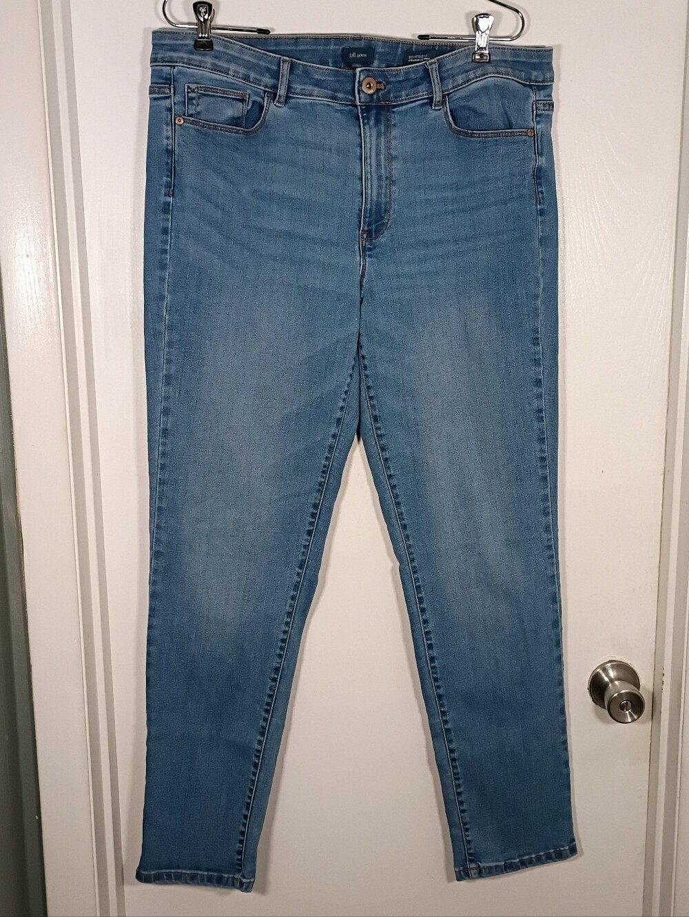J Jill Women's 14R Boyfriend Straight Leg Ankle Jeans Mid Rise Stretch Med Wash